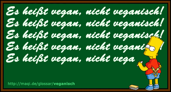 vegan, nicht veganisch (Bart Simpson)