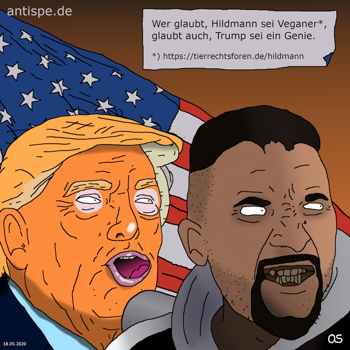 Hildmann unvegan - Genie Trump und Veganer Hildmann